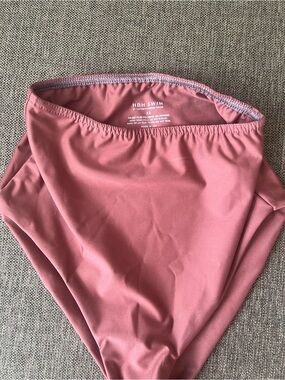 HDH Swim Women's High-Waist Bikini Bottom in Dusty Rose
